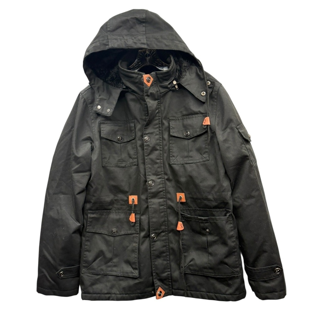 David Outwear Men's Survival Cotton Coat Faux Fur Outdoor Winter Fall Size M